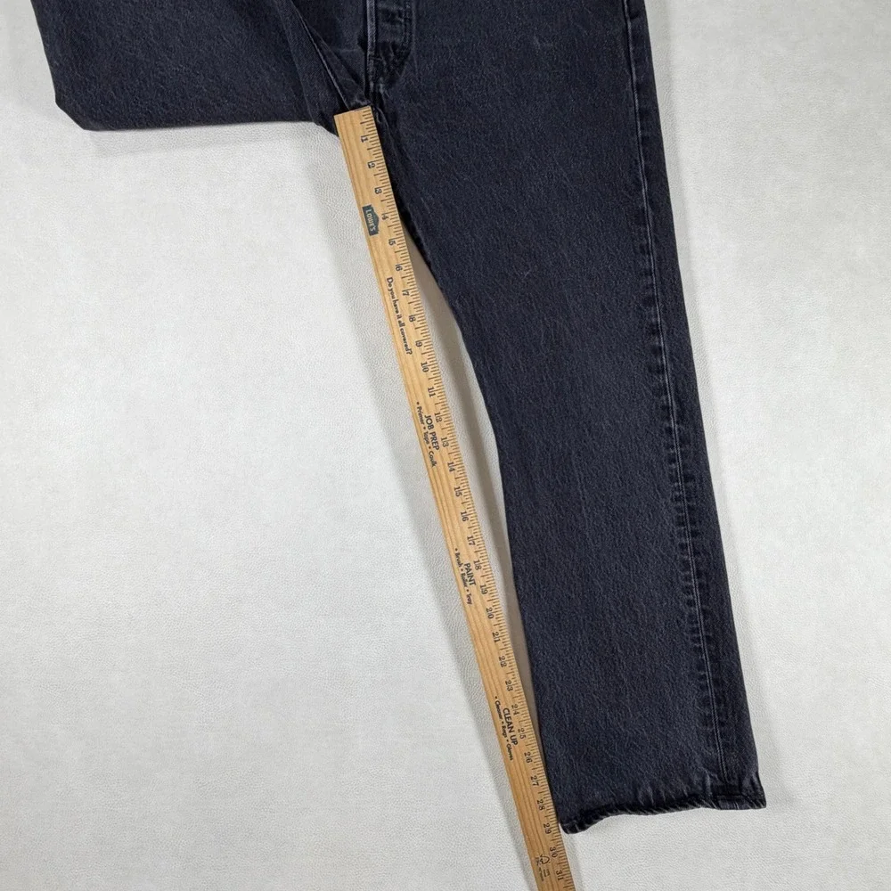 Levis 501 Original Fit Mens 36x30 Jeans Charcoal Black Straight Leg